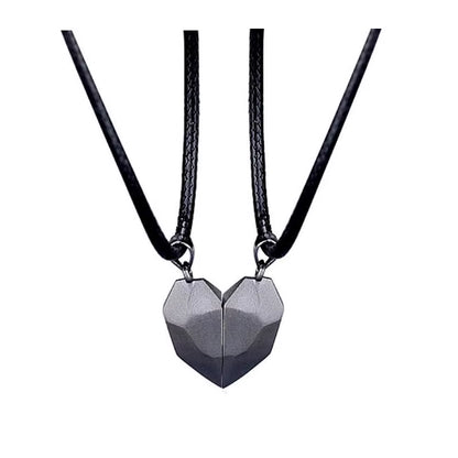 2Pcs Magnetic Heart Couple Necklace for Women Men Lover Valentine&