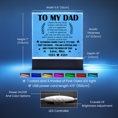 Personalized To My Dad LED Night Light Plaque - Emotional Father&
