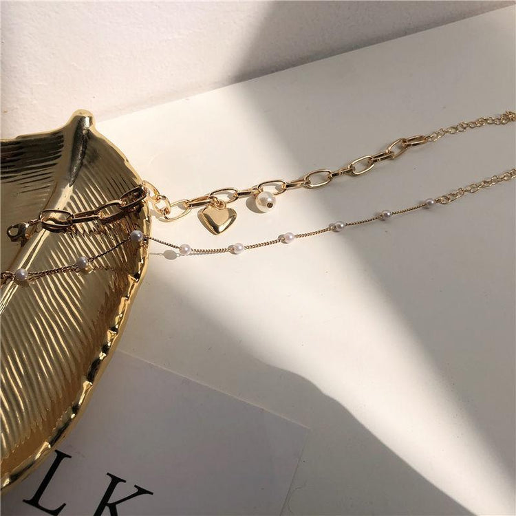 Heart-Shaped Pendant Bracelet Set for Girls - Handmade Elegant Design with Charm, Perfect Gift for Mom & Daughter Jewellery Love