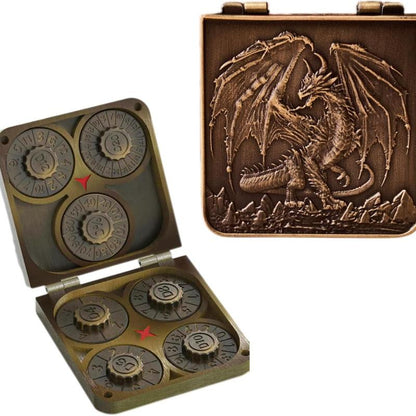 YEMEKO 7-In-1 Foldable Spinner Metal DND Dice Set – Pocket-Sized Compact Design with D4, D6, D8, D10, D12, D20 & D% for TTRPG Gifts