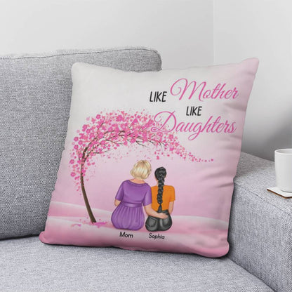 Like Mother Like Daughter Personalized Pillow – Custom Mom Daughter Pillow Gift, Mother’s Day Gift for Mom, Personalized Family Throw Pillow