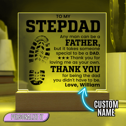 Personalized To My Stepdad LED Night Light Plaque - Emotional Father&