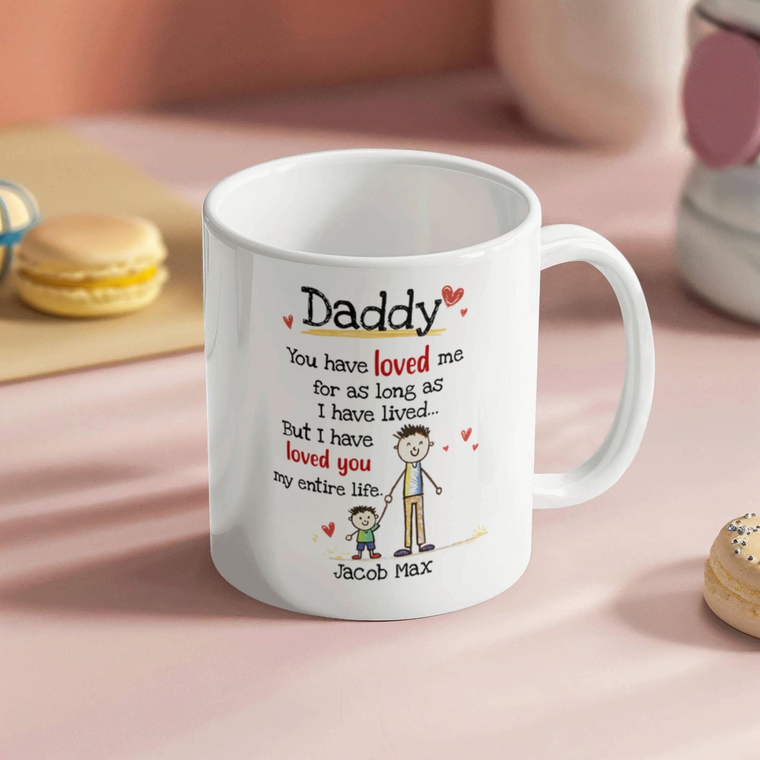 Daddy Personalized Mug from Kids – Custom Dad Coffee Mug with Kids Names, Sentimental Father’s Day Gift for Daddy