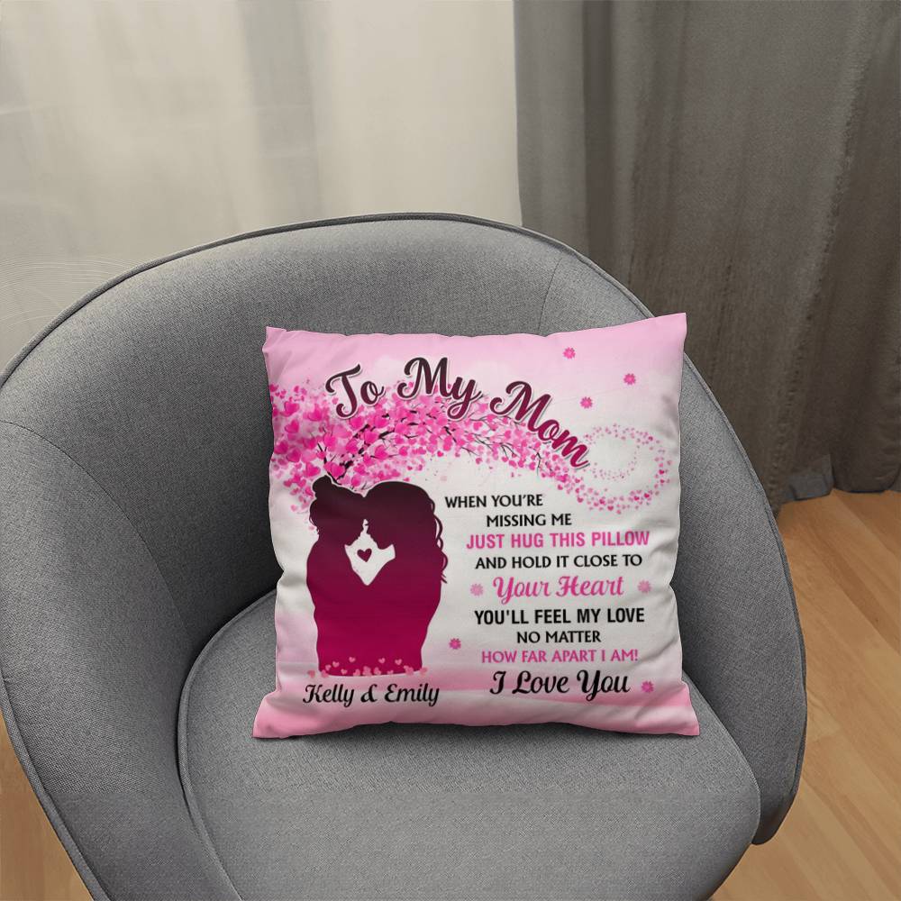 Personalized Mom Pillow – Custom Name Gift for Mom from Daughter – Mother’s Day Throw Pillow