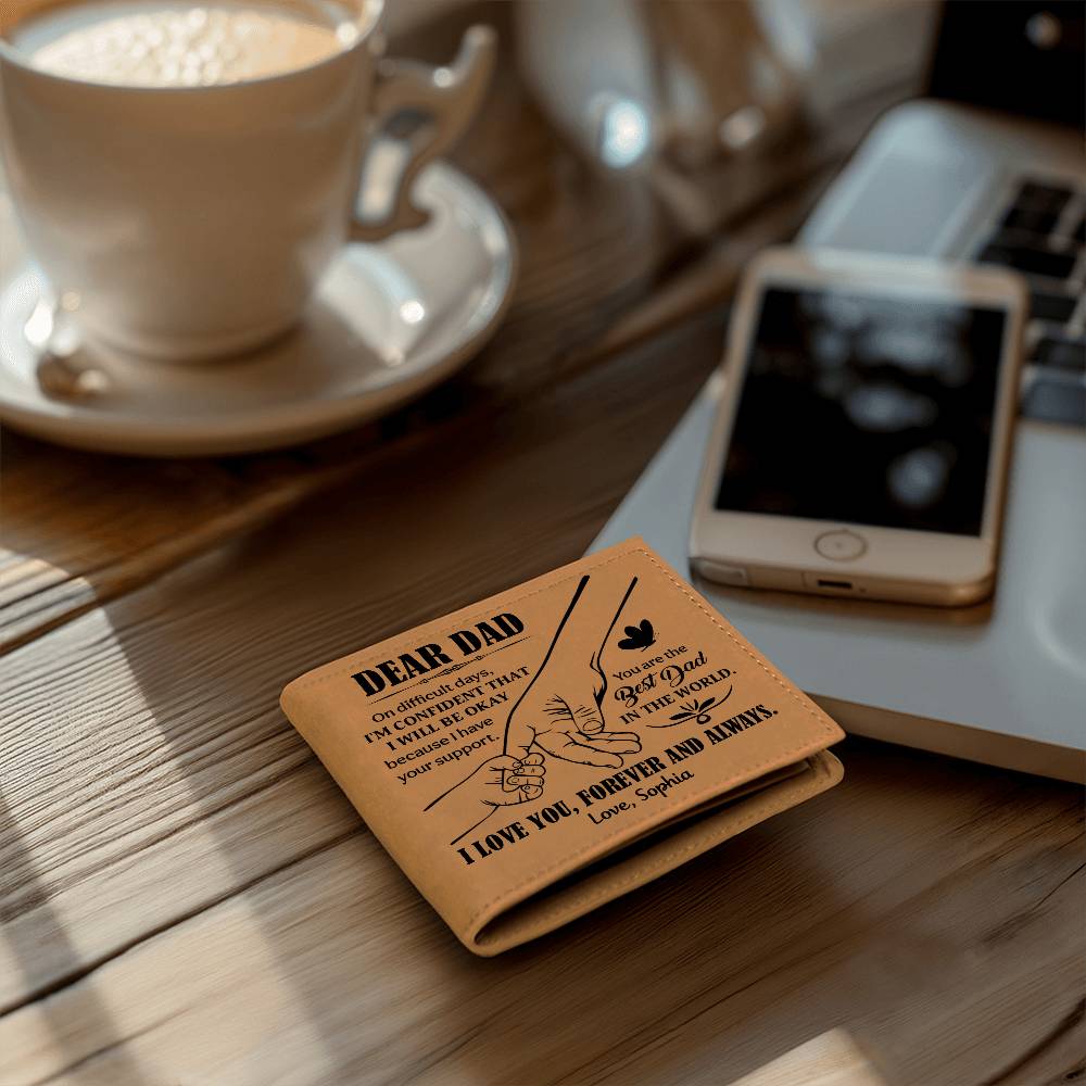 Personalized Dear Dad Leather Wallet - Emotional Father&