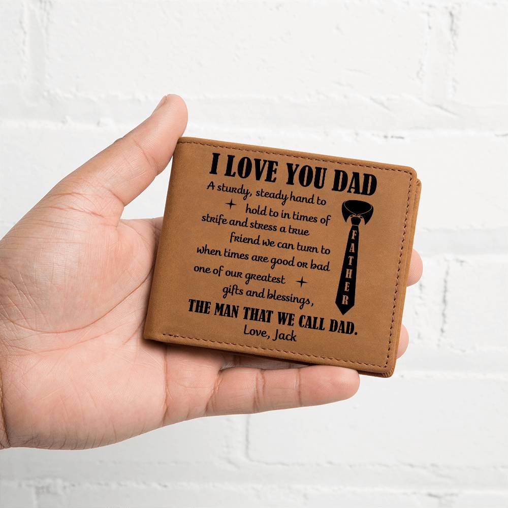I Love You Dad Personalized Leather Wallet - Emotional Father&