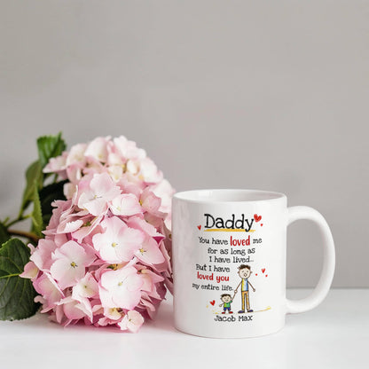 Daddy Personalized Mug from Kids – Custom Dad Coffee Mug with Kids Names, Sentimental Father’s Day Gift for Daddy