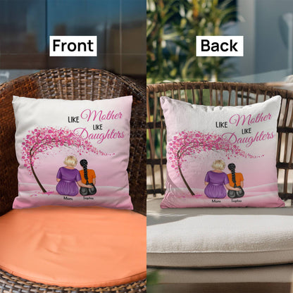 Like Mother Like Daughter Personalized Pillow – Custom Mom Daughter Pillow Gift, Mother’s Day Gift for Mom, Personalized Family Throw Pillow