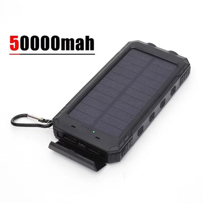 200000Mah Solar Power Bank Portable Large Capacity Charger Compatible with IOS Android USB-A and USB-C Fast Charging