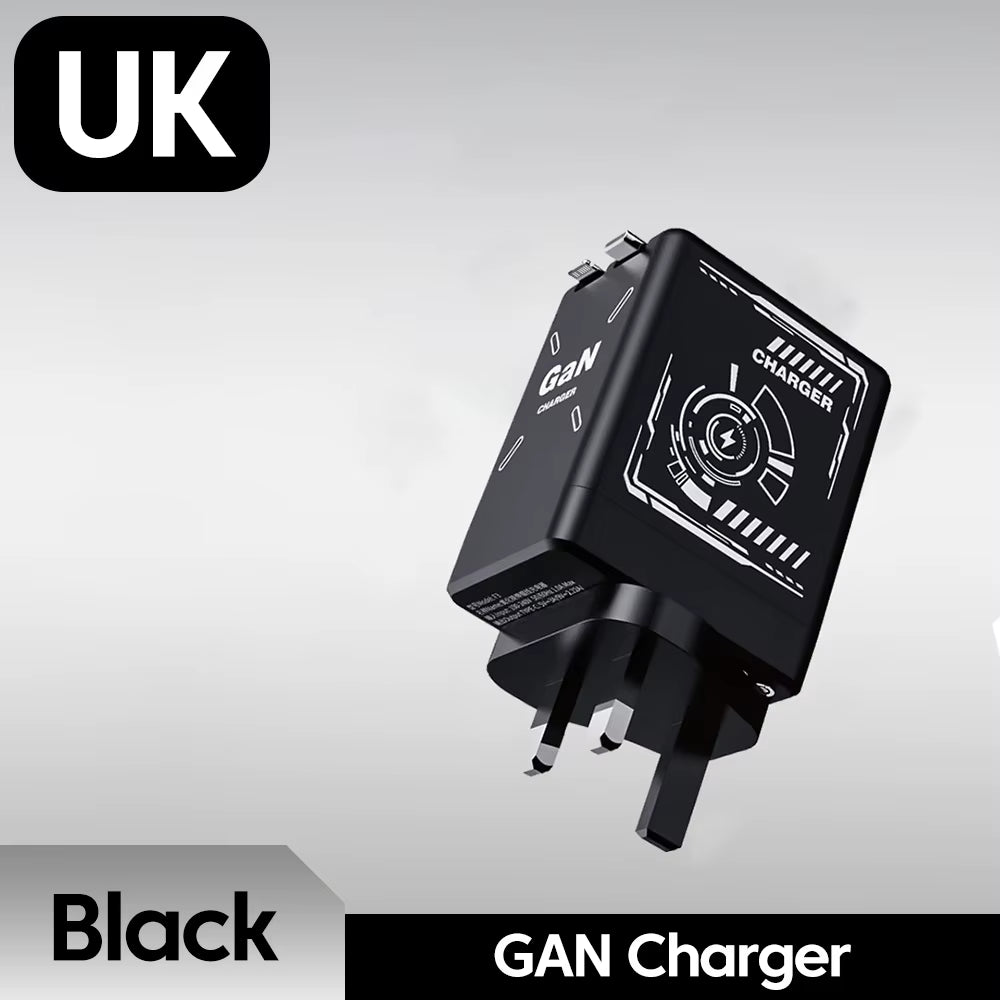 Elough Gallium Nitride Charger Type C/Lightning Fast Charging Expansion Cable for Iphone15 16 Huawei Samsung