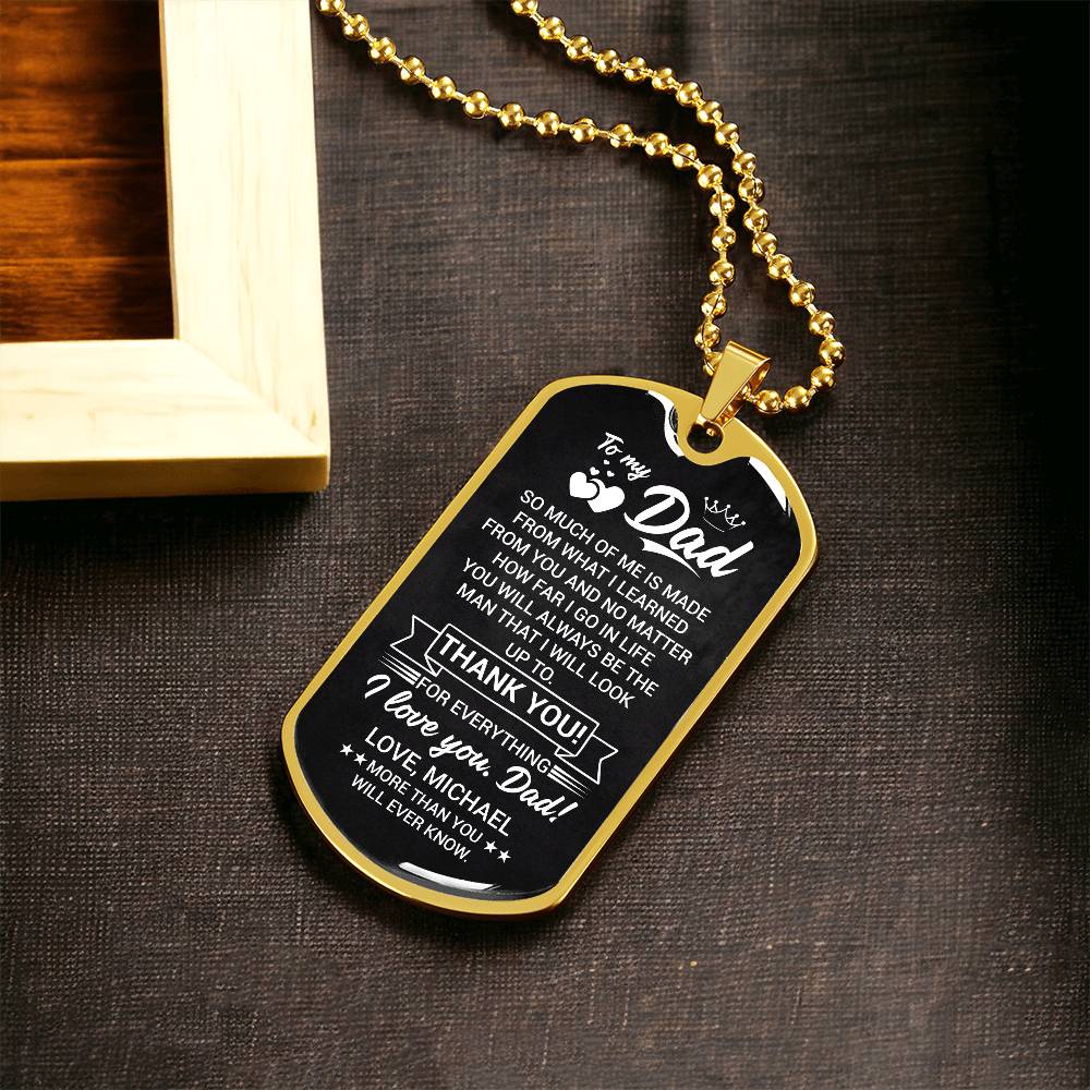 Personalized To My Dad Dog Tag Necklace - Emotional Father&
