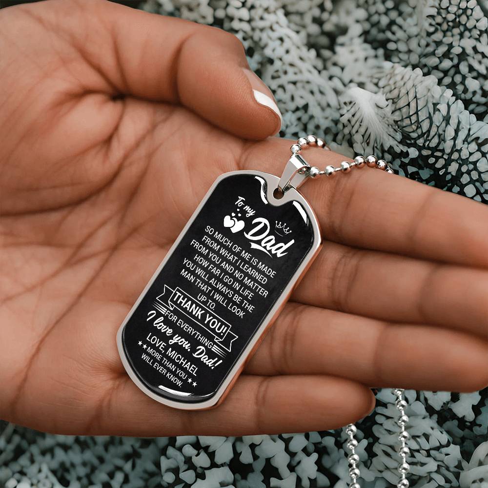 Personalized To My Dad Dog Tag Necklace - Emotional Father&