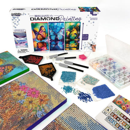 Artskills Diamond Painting Kits on Stretched Canvas 21" X 14" Complete Professional Set with Accessories for DIY Artistic Creations