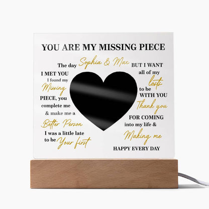 Personalized Valentine Photo LED Acrylic Plaque – Custom Names &amp; Picture Heart Light-Up Gift for Couples
