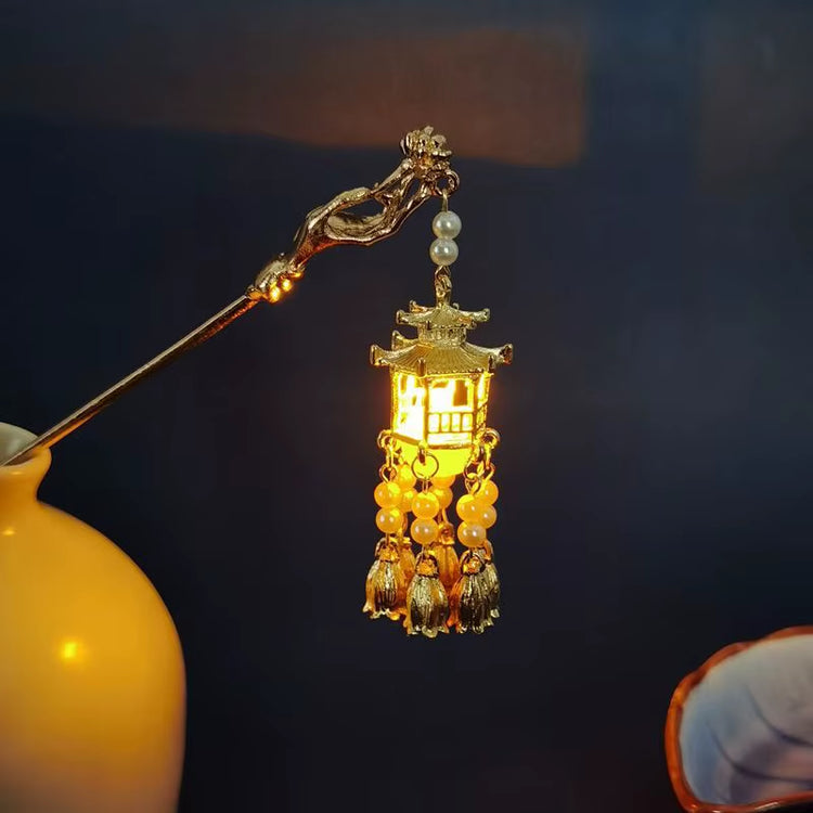 Chinese Rabbit Lantern Hair Pin Clips Hair Sticks Hanfu Hair Accessories for Women Kids Ancient Style Hairpin Hair Fork