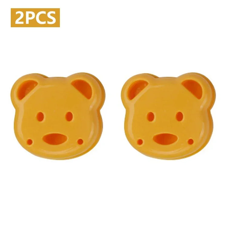 2Pcs Sandwich Mould Bear Cat Rabbit Car Shaped Bread Mold Cake Biscuit Embossing Device Crust Cookie Cutter Baking Pastry Tools