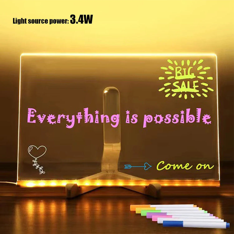 Light up Acrylic Message Board Rewritable DIY Children&