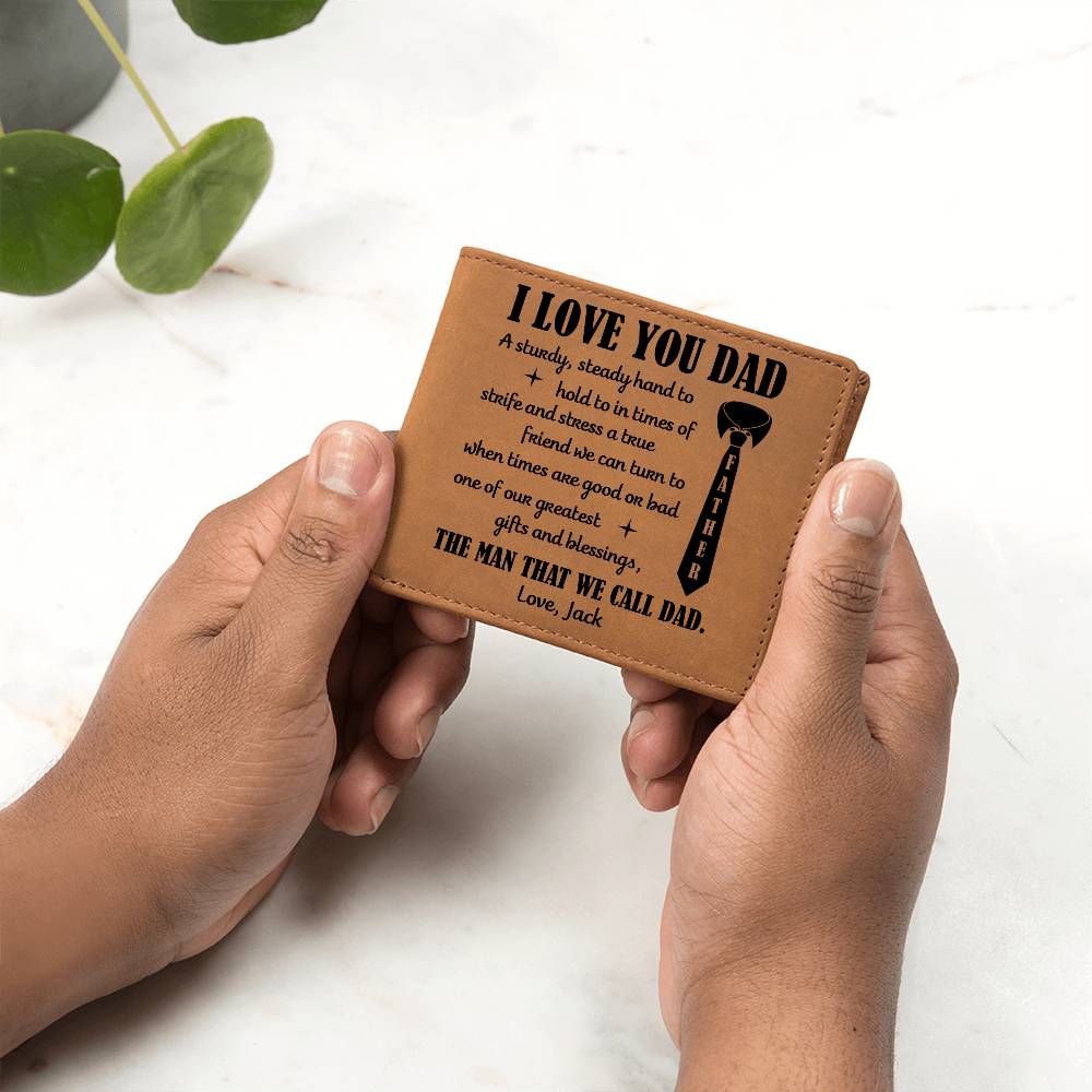 I Love You Dad Personalized Leather Wallet - Emotional Father&