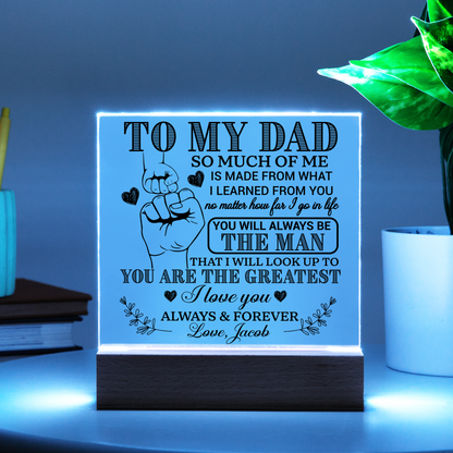 Personalized To My Dad LED Night Light Plaque - Emotional Father&