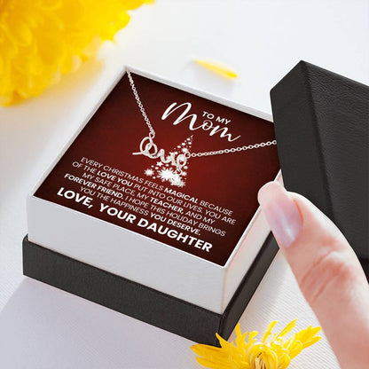 Love Necklace for Mom – Meaningful Christmas Gift from Daughter, Heartfelt Message Card Jewelry Keepsake