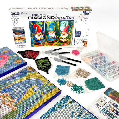Artskills Diamond Painting Kits on Stretched Canvas 21" X 14" Complete Professional Set with Accessories for DIY Artistic Creations