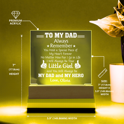 Dad LED plaque gift from daughter
