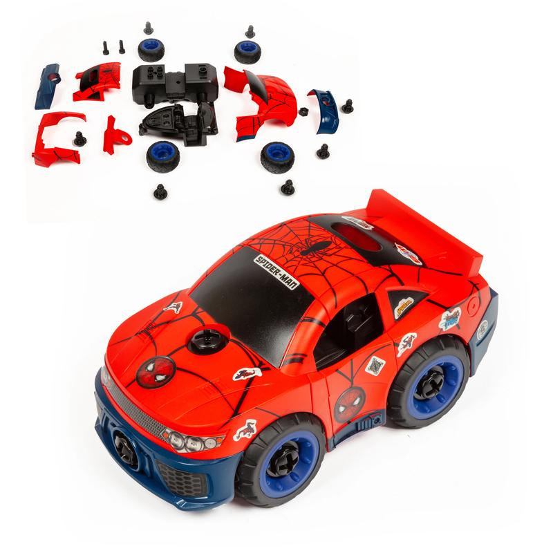 Marvel Spider-Man Tool Bench Playset, Team Nascar Pit Stop Playset with Take Apart Car 84 Pieces - Pretend Play Toy