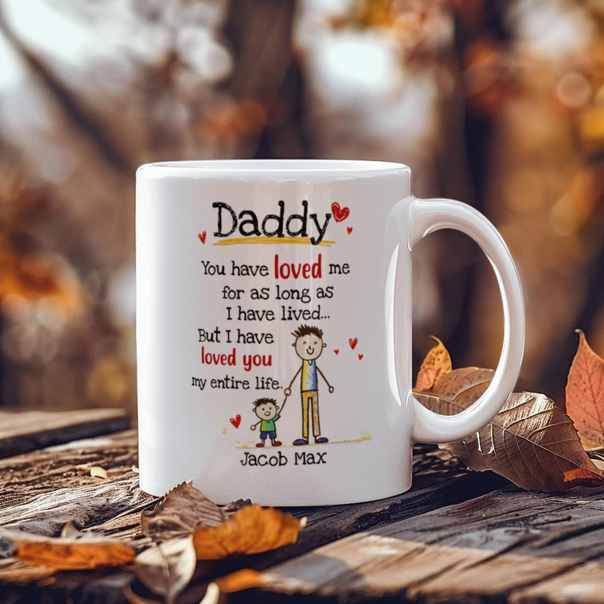 Daddy Personalized Mug from Kids – Custom Dad Coffee Mug with Kids Names, Sentimental Father’s Day Gift for Daddy