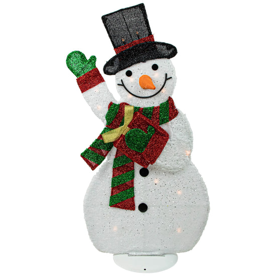 Northlight Lighted Waving Snowman Outdoor Christmas Decoration - 32" - Clear Lights