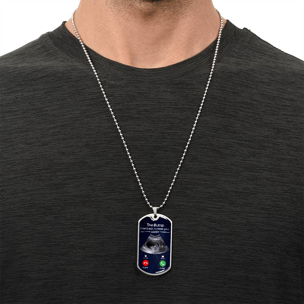 custom ultrasound dog tag necklace from bump to daddy