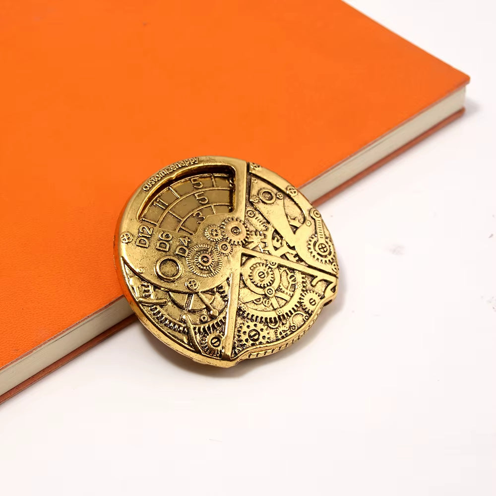 Roulette Dice Spinner with Mechanical Metal Changing Gears Teampunk Style D&D Dice