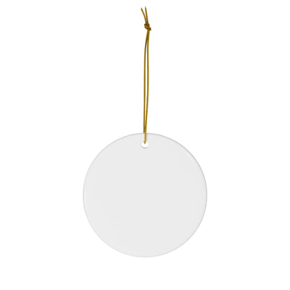 Elegant Ceramic Santa Ornament – Handcrafted Christmas Decoration with Gold Accents | Holiday Home Decor Gift