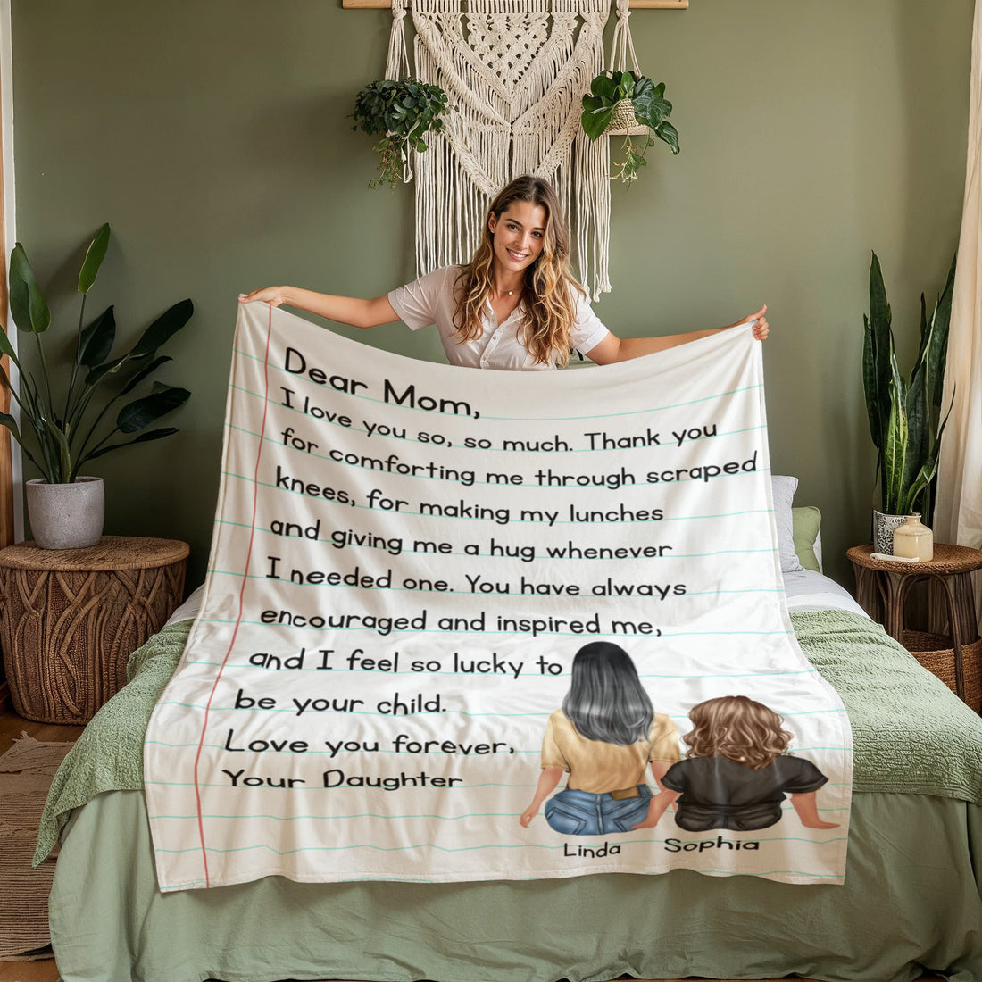 Personalized Mom Throw Blanket
