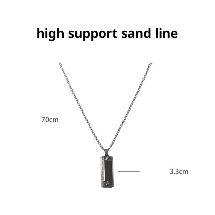 Mini Harmonica Necklace Men and Women Niche Design Sense Pendant Musical Can Blow the Sound Senior Creative Little Instruments