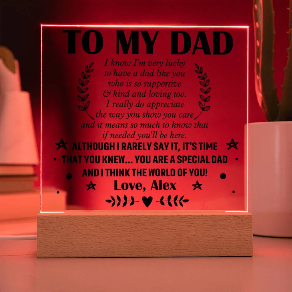 Personalized To My Dad LED Night Light Plaque - Emotional Father&