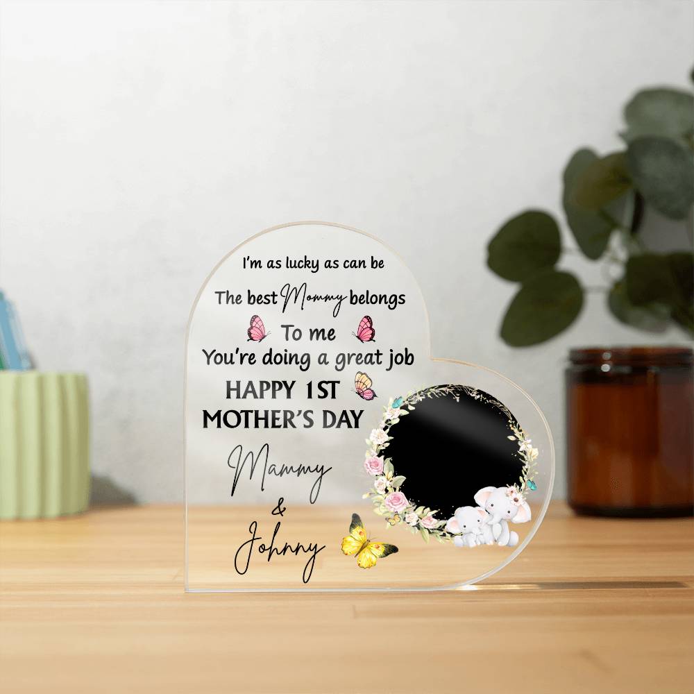 Personalized 1st Mother’s Day Photo Plaque – New Mommy Gift