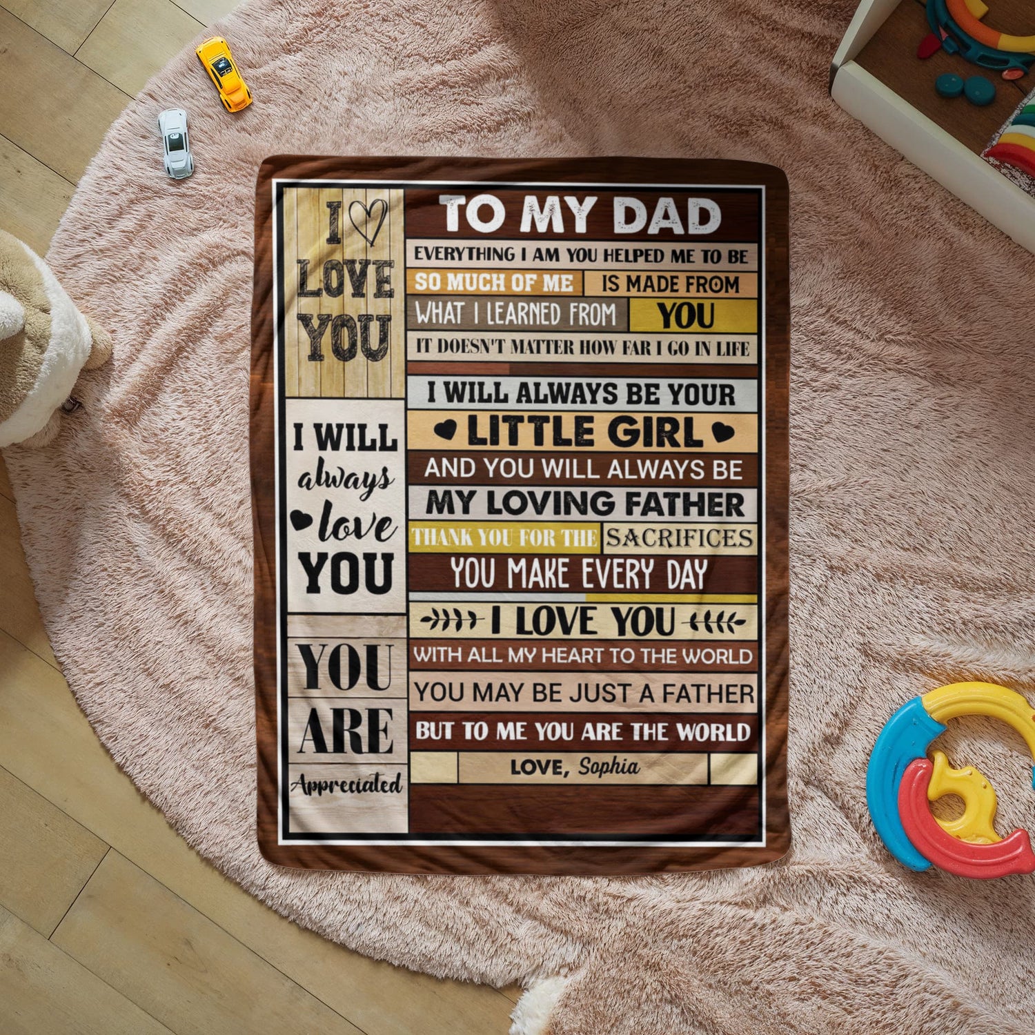Father daughter keepsake blanket
