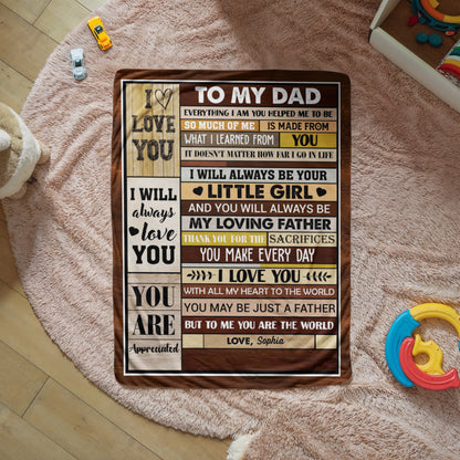 Father daughter keepsake blanket
