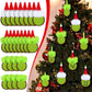 Christmas Ball Ornaments Set for Xmas Tree, Green Christmas Monster Decorations, Shatterproof Glittering Hanging Xmas Balls, Funny Lime Green Furry Christmas Decor, Cute Hanging Ornament with Red Bow, Holiday Party Home Wall Decor, Christmas Gifts
