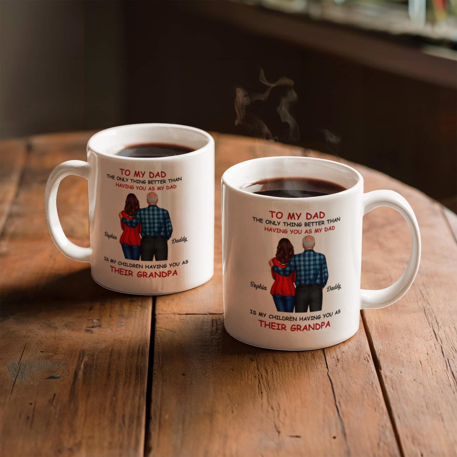 To My Dad Grandpa Mug – Father to Grandpa Gift, Personalized Dad Mug from Daughter, Father&