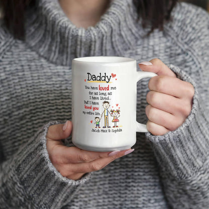 Daddy Personalized Mug from Kids – Custom Dad Coffee Mug with Kids Names, Sentimental Father’s Day Gift for Daddy