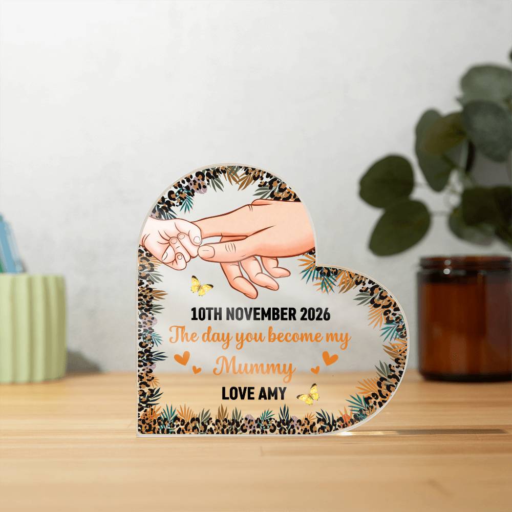 Mother and Baby Hand Illustration Plaque
