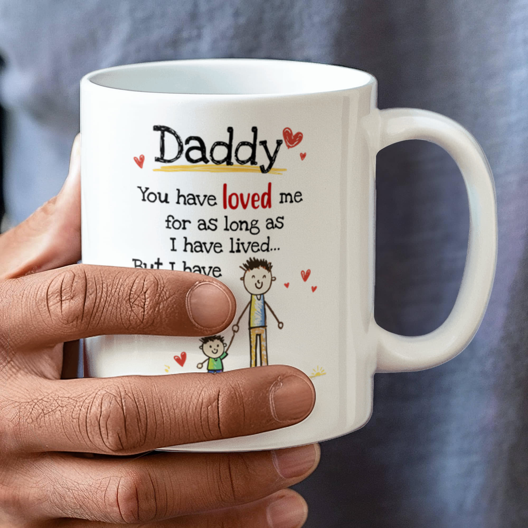 Daddy Personalized Mug from Kids – Custom Dad Coffee Mug with Kids Names, Sentimental Father’s Day Gift for Daddy