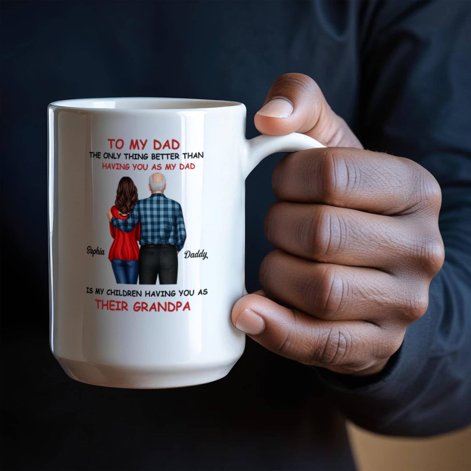 To My Dad Grandpa Mug – Father to Grandpa Gift, Personalized Dad Mug from Daughter, Father&