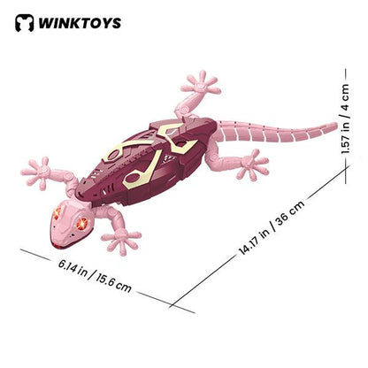 [34]Wall Crawler Gecko, Winktoys Remote Control Toy, Electric Lizard Toy with LED Glowing Eyes, 360° Spin, Animal Toy, Fun Indoor Toy, Gift Idea, Party Toy, Cool Gifts, Family Fun