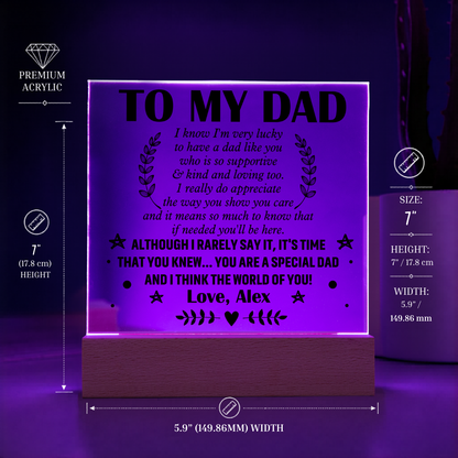 Personalized To My Dad LED Night Light Plaque - Emotional Father&
