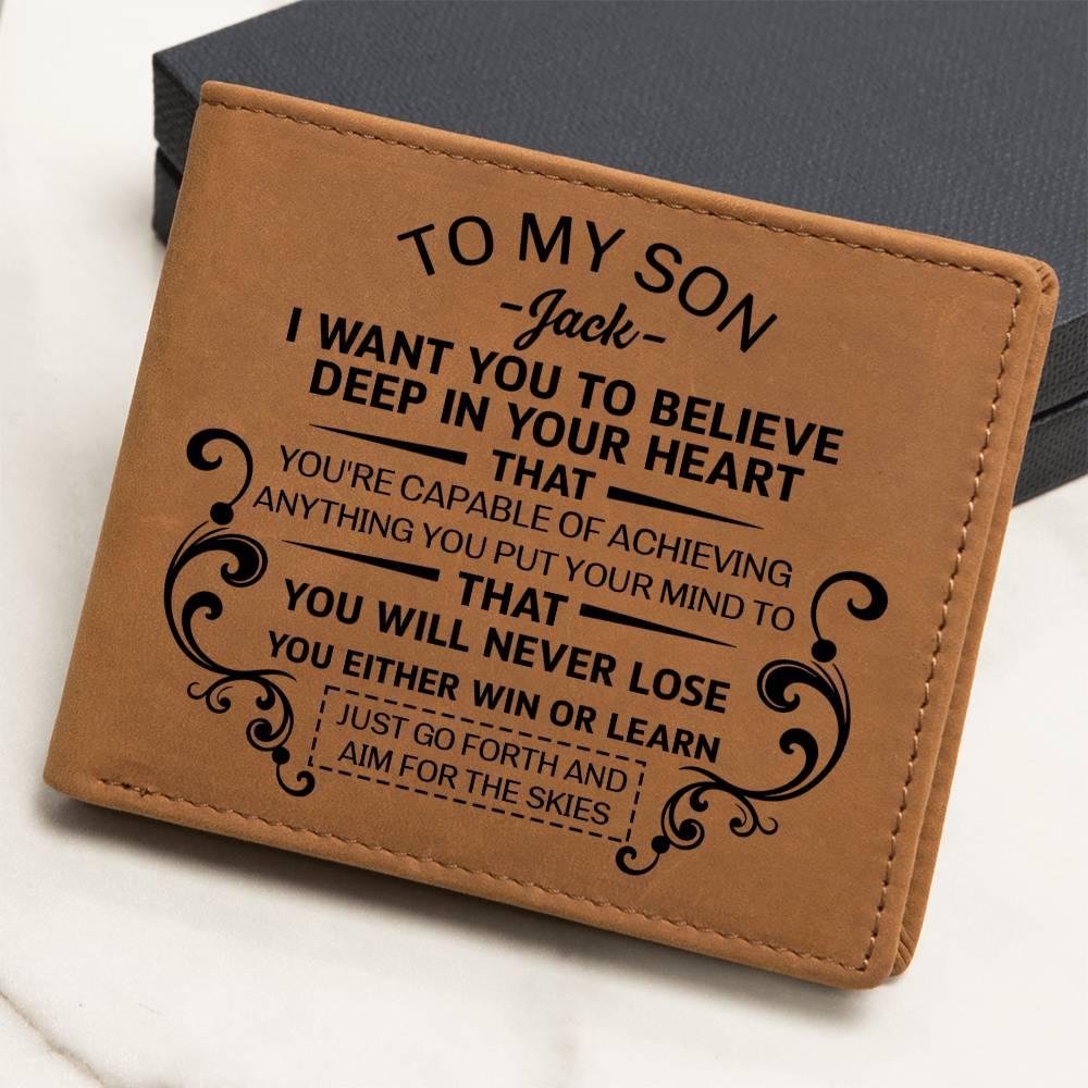 Personalized To My Son Leather Wallet - Emotional Father&