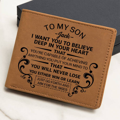 Personalized To My Son Leather Wallet - Emotional Father&