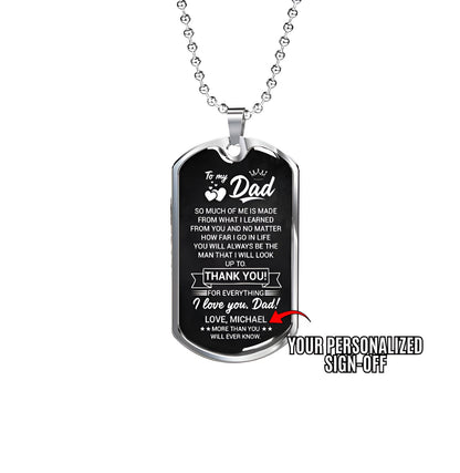 Love Michael dad dog tag necklace