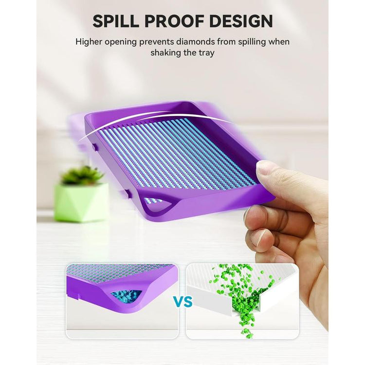 30-Piece Stackable Tray Set for Diamond Art Kits Adults Interlocking Painting Accessories and Tools(Purple)